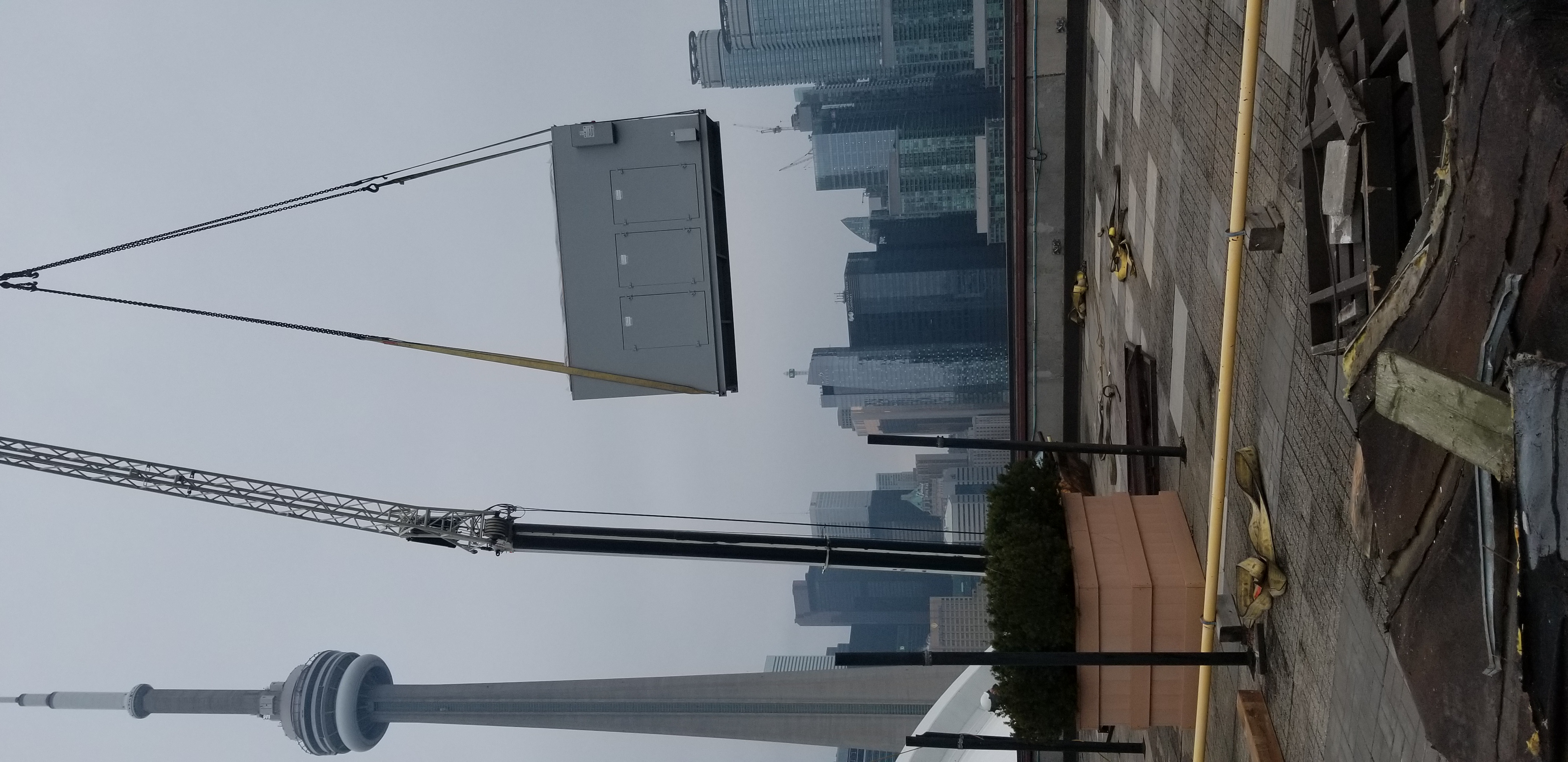Commercial HVAC installation with CN Tower